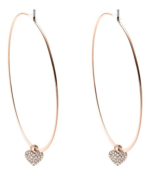 tresor heart earrings michael kors|michael kors silver hoop earrings.